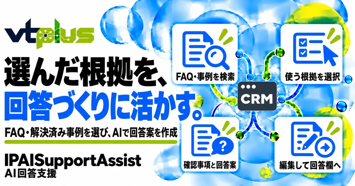 AI回答支援｜FAQ・解決済み事例を選んで回答案を作成