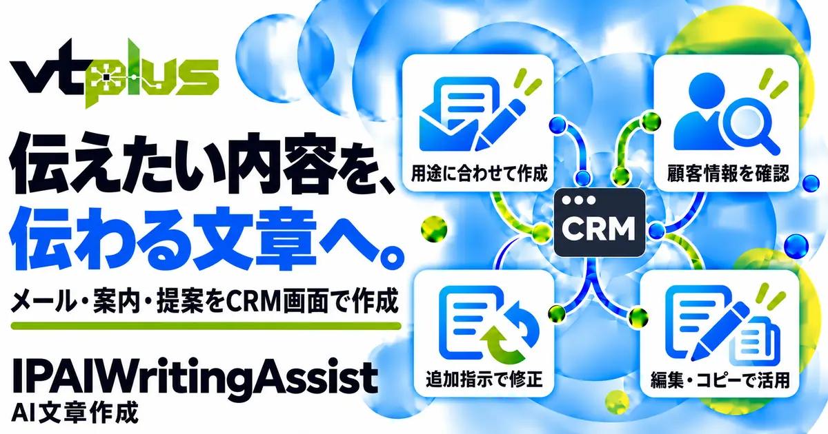 AI文章作成｜メール・案内・提案をCRM画面で下書き・修正