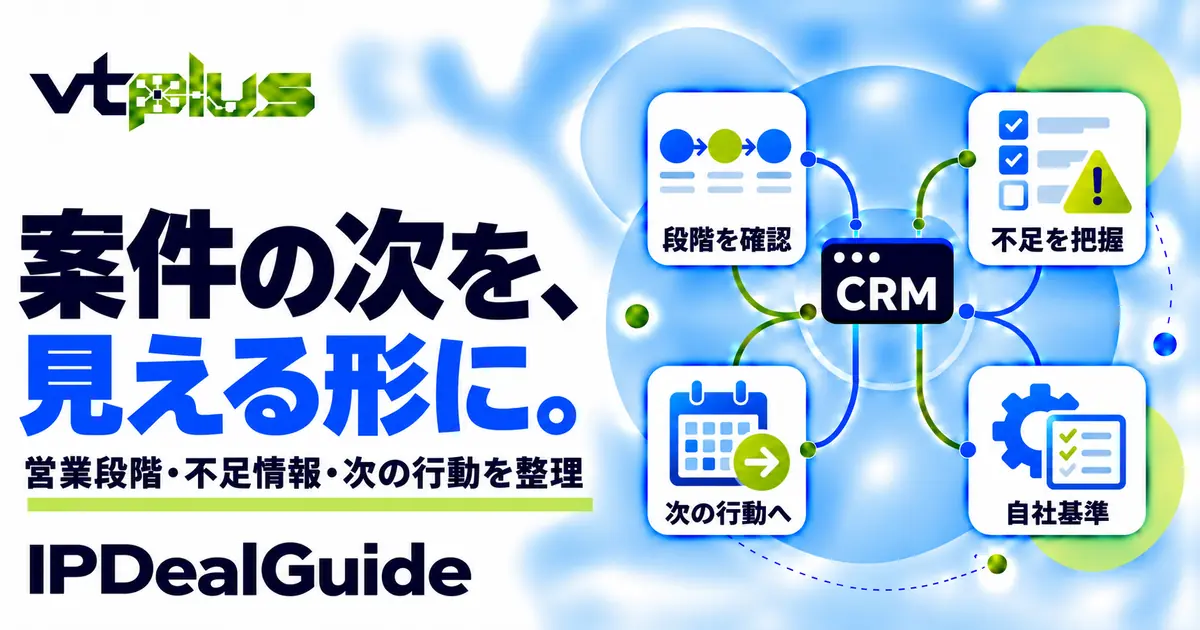 案件進行ガイド・営業プロセスの標準化｜IPDealGuide