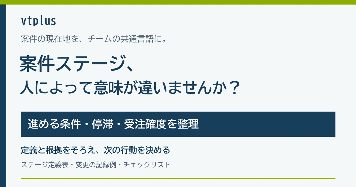 案件ステージの基準が人によって違う？営業進捗をそろえる定義と運用例